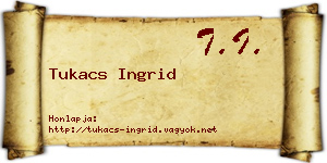Tukacs Ingrid névjegykártya